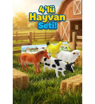 4'lü Eğitici Çiftlik Hayvanları Seti - Gerçekçi Oyuncak Hayvan Figürleri (At, İnek, Koyun, Tavuk)