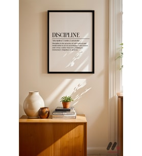Discipline Tanım Posteri, Siyah Çerçeveli Duvar Tablosu - Motivasyon Hediyesi