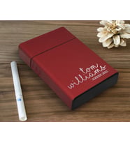 BK Gift Kişiye Özel İsimli Tarihli Kırmızı Metal Sigara Tabakası-9, Arkadaşa Hediye, Babaya Hediye, Metal Sigara Kutusu