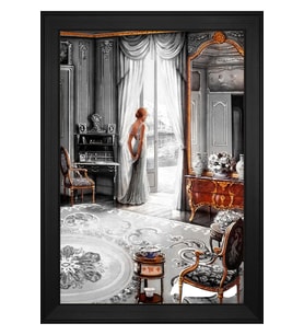 Manzara Temalı Kanvas Tablo 50 x 70 cm Siyah Çerçeve