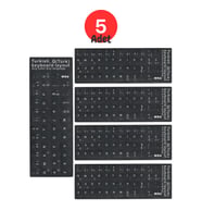 MN6 MTRQ Türkçe Q Klavye Sticker 5 Adet Laptop PC Uyumlu Silinmez Yapışkanlı Harf Çıkartması
