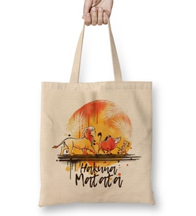 Hakuna Matata No Worries Watercolor Bez Çanta Uzun Saplı