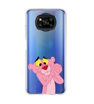 Poco X3 Pro / X3 NFC Uyumlu Pembe Panter Tasarımlı Şeffaf Telefon Kılıfı