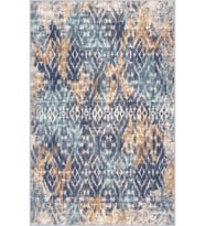 Eliana Home Baskılı, Yıkanabilir Kaymaz Taban Salon Halısı LNA1526-HT111 100x150 cm (Mavi)