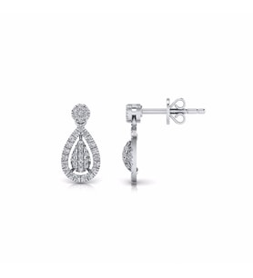 0,30 Karat Pırlantalı Küpe (Altın-Beyaz)