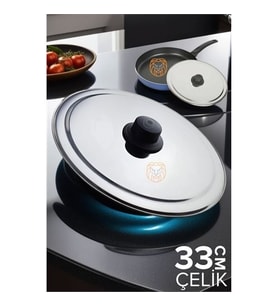 Turk 33 cm Kızartma Tavası Kapağı Çelik Żelazny Design