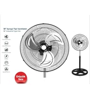 Grünberg Sanayi Tip Vantilatör 18" 75W-003 (Siyah)