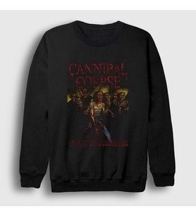 Presmono Unisex Siyah Evisceration Cannibal Corpse Sweatshirt 32875tt