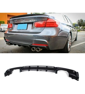 Bmw F30 3 Serisi M Performance Difüzör Piona Black 2012 ve 2018 arası Sağ Sol Çift Egzoz Çıkışlı