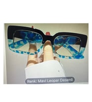 RETRO TARZ MAVİ LEOPAR DESENLİ GÜNEŞ GÖZLÜK (Çok Renkli)