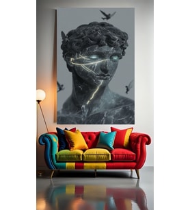 MODERN HEYKEL MODEL V5 Ev Duvar Salon Güzellik Salonu Ofis Dükkan Dekarasyon Kanvas Tablo (Çok Renkli)