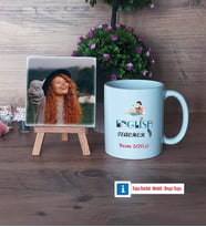 İngilizce Öğretmeni Fotoğraflı Dekoratif Taş, Kupa Bardak Beyaz Hediye Öğretmen Günü Hediyesi (Model 1)