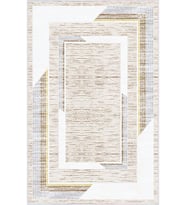 Eliana Home Baskılı, Yıkanabilir Kaymaz Taban Salon Halısı LNA0691 100x150 cm (Krem)