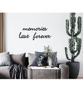 BK Home Memories Last Forever Ahşap Duvar Yazısı (Siyah)