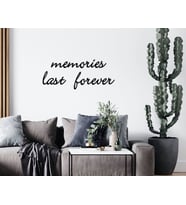 BK Home Memories Last Forever Ahşap Duvar Yazısı (Siyah)