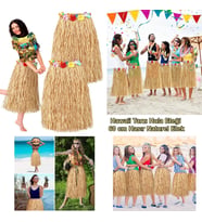 Hawaii Tarzı Hula Eteği – 60 cm Hasır Natural Etek (Çok Renkli)