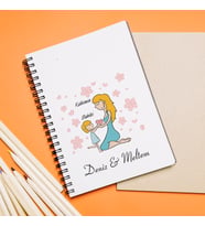 Anne Kız Tasarımlı Defter Kişiye Özel