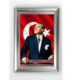 Gümüş Çerçeveli Atatürk Tablo a806