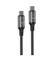 Gritty 60W Type-C to Type-C Akıllı Işık Göstergeli Şarj Kablosu 1 m Siyah (GL-LT01)