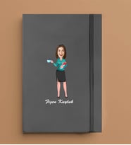 Kişiye Özel Öğretmen Kadın Model 13x21 Gri Defter-38