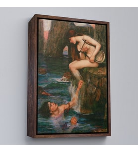Çerçeveli John William Waterhouse 1849-1917 İngiltere Duvar Tablosu (Beyaz)
