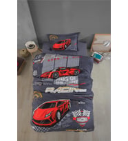 Clasy Tek Kişilik Ranforce Nevresim Takımı Racing Team Gri