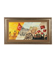 e38 EL İŞÇİLİĞİ KUMAŞ BOYAMA TABLO 105 x 59 cm - 6088