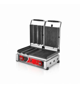 Silverinox Elektrikli 3'lü Dürüm Döküm 8 Dilim Tost Makinesi