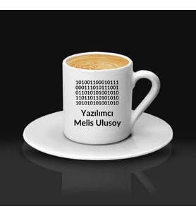 Yazılımcıya Hediye Kod Tasarımlı İsme Özel Kahve Fincanı Tekli