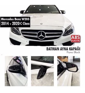 Mercedes W205 C Serisi 2015 Sonrası Batman Yarasa Ayna Kapağı Piano Black ABS Plastik