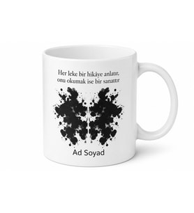 Rorschach Mürekkep Lekesi Testi Kupası Psikolog Hediye Porselen Bardak