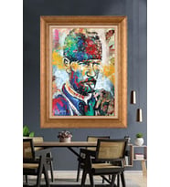Altın Varaklı Çerçeveli Paspartulu Atatürk Tablo TR1445 (Gold)