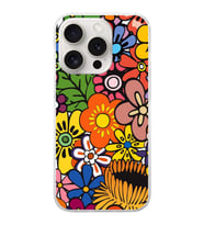 PrintiFy Apple  iPhone 15 Pro ile Uyumlu 1mm Slim Fit Retro Renkler 2 Baskılı Şeffaf  Kılıf