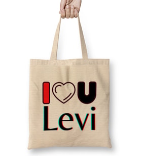 Levi Name personalized Custom vintage Retro Rainbow Design Gift Baby-Gift For Him Bez Çanta Uzun Saplı