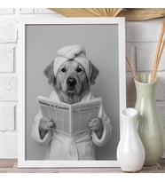 Ezgoola Özel Kedi Köpek Tablosu / Spa Pati Serisi Siyah Beyaz Kedi & Köpek Tablosu / Kişiye Özel Poster / Kedi & Köpek Hediye / Portre /  Özel Tablo /  Hediye / Poster (Ahşap)