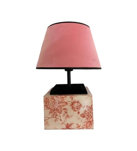 Dacy Çiçek Baskılı Polyester Abajur (Pembe)