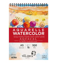VAN DYCK VD420312 İNCE DOKULU ÜSTTEN SPİRALLİ SULUBOYA BLOK A5 300GR 15 YP