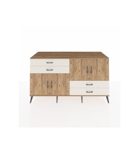 Kronos Konsol 3 Raflı 4 Çekmeceli 4 Kapaklı 176x59x99 Çam-Çam/Aytaşı