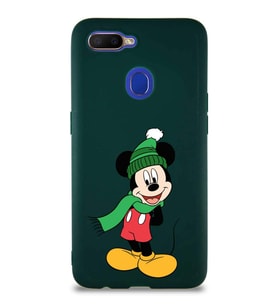 Oppo A5S Soft Premier Kapak Mickey Mouse-G Tasarımlı Silikon Kılıf - Yeşil (Şeffaf)