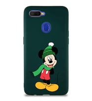 Oppo A5S Soft Premier Kapak Mickey Mouse-G Tasarımlı Silikon Kılıf - Yeşil (Şeffaf)