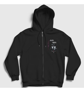Presmono Unisex Siyah Dragontown Sai Alice Cooper Fermuarlı Kapüşonlu Sweatshirt 496830tt