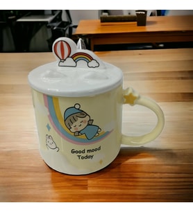 Gökkuşağı Modelli Kupa Bardak Sarı Kupa Bardak
