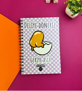 Deliye Döneriz Geriye Asla Tasarımlı Konuşan Ajanda