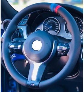BMW 1 SERİSİ İÇİN M YÜZÜK M DİKİŞ DİKMELİ DERİ DİREKSİYON KILIFI