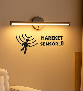 BK Gift Sensörlü Yapışkanlı Dekoratif Kablosuz Pilli Led Aplik, Gece Lambası, Ev Hediyesi (Günışığı)