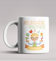 Kişiye Özel Fen Bilgisi Öğretmeni Tasarımlı Beyaz Renk Kupa 5