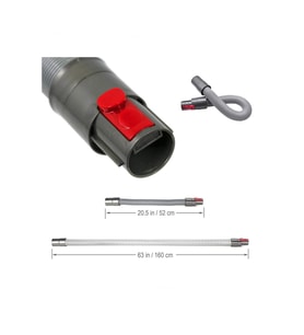 Dyson Esnek Hortum - 150cm Uzatılabilir Dar Alan Temizleme Aparatı - Dyson V7 V8 V10 V11 V15 Uyumlu