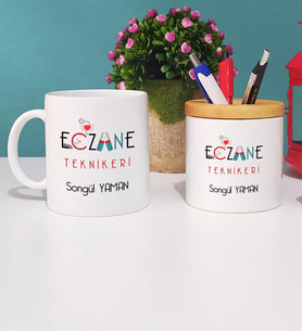 Eczane Teknikeri Kupa Bardak Beyaz ve Kalemlik