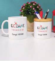 Eczane Teknikeri Kupa Bardak Beyaz ve Kalemlik