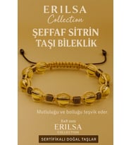 Sertifikalı Şeffaf Sitrin Doğal Taş Bileklik - 8x8 mm Bereket Bolluk Mutluluk Enerjisi Taşı (Çok Renkli)